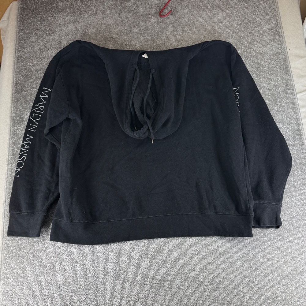 Cotton Heritage Marilyn Manson Long Sleeve Black Graphic Hoodie Mens XL - Picture 10 of 11